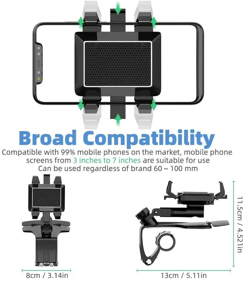 Dashboard Mobile Holder, Universal Phone Suction Bracket, 360 Adjustable Rotating Mount Holder, Multipurpose Cell Phone Stand, 360 Degree Rotating GPS Navigation Bracket, Car Dashboard Rear View Mirror with 360° Spring Clip Dashboard Mobile Holder, Universal Phone Suction Bracket, 360 Adjustable Rotating Mount Holder, Multipurpose Cell Phone Stand, 360 Degree Rotating GPS Navigation Bracket, Car Dashboard Rear View Mirror with 360° Spring Clip